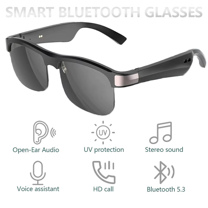 Smart Music Sunglasses Headset, Wireless Bluetooth 5.3 Headset, Built-In Microphone Speaker, High-Definition Call Travel Glasses